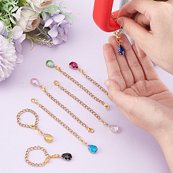 Teardrop Glass Cup Charms&nbsp;AJEW-UN00020