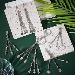12Pcs 6 Style Tibetan Style Alloy Curb Chain Tassel Big Pendants&nbsp;FIND-CA0006-72