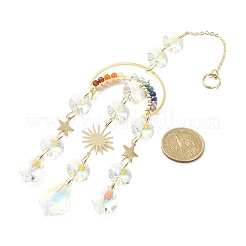 Glass Teardrop Pendant Decorations&nbsp;HJEW-JM01164
