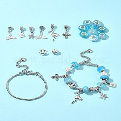 DIY Ocean Theme Alloy & Brass European Style Bracelet Making Kits&nbsp;DIY-FS0007-24