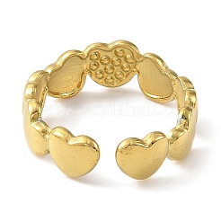 Ion Plating(IP) 304 Stainless Steel Open Cuff Ring for Women&nbsp;RJEW-F166-08G-02