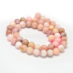 Round Natural Pink Opal Bead Strands&nbsp;G-F289-23-8mm