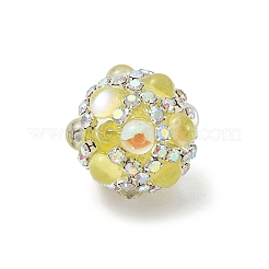 Sparkling Acrylic Encrusted Round Beads&nbsp;CLAY-NH0003-03S-06