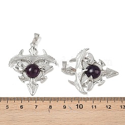 Natural Amethyst Triangle Pendants&nbsp;G-G293-01P-20