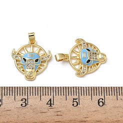 Brass Micro Pave Clear Cubic Zirconia Pendants&nbsp;KK-F924-0G-01