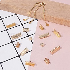 Long-Lasting Plated Brass Ribbon Crimp Ends and Chain Extender&nbsp;KK-SZ0001-63