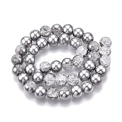 Electroplated Crackle Glass Beads Strands&nbsp;EGLA-N014-10mm-03