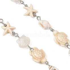 ABS Imitation Pearl & Synthetic Turquoise Beaded Chains&nbsp;AJEW-JB01668