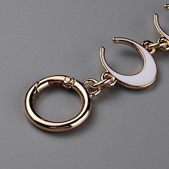 Alloy Enamel Crescent Moon Link Purse Strap Extenders&nbsp;FIND-WH0111-280B
