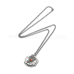 Skull Rhinestone Pendant Necklaces with Rolo Chains&nbsp;LS-NJEW-F309-09