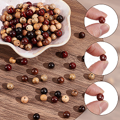 210Pcs 7 Styles Natural Wood Beads Strands&nbsp;WOOD-SC0002-32