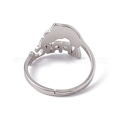 Non-Tarnish 201 Stainless Steel Africa Map Adjustable Ring for Women&nbsp;RJEW-C045-10P