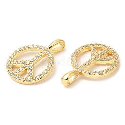 Rack Plating Brass Micro Pave Cubic Zirconia Pendants&nbsp;KK-A185-32G