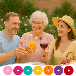 70Pcs 7 Colors Felt Wine Glass Charms&nbsp;AJEW-PH0006-40A