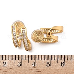 Brass Micro Pave Clear Cubic Zirconia Clip-on Earrings&nbsp;EJEW-K286-10G