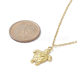 Ion Plating(IP) 201 Stainless Steel Tortoise with Starfish Pendants Necklaces&nbsp;NJEW-JN04283-01