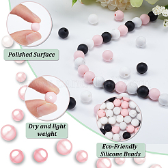 120Pcs 4 Colors Food Grade Eco-Friendly Silicone Focal Beads&nbsp;SIL-PH0001-12