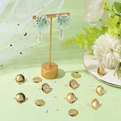 Brass Studs Earring Findings&nbsp;KK-BBC0019-01G-03