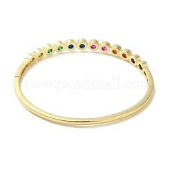 Brass Pave Cubic Zirconia Bangles for Women&nbsp;BJEW-B091-04G