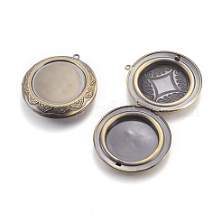 Brass Locket Pendants&nbsp;KK-P177-01AB