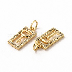 Rack Plating Brass Micro Pave Cubic Zirconia Charms&nbsp;ZIRC-M120-11G