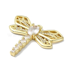 Rack Plating Real 18K Gold Plated Brass Micro Pave Cubic Zirconia Pendants&nbsp;KK-B084-15G