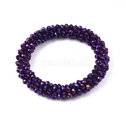 Faceted Electroplate Glass Beads Stretch Bracelets&nbsp;BJEW-S144-002G-06