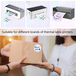 Round Dot Paper Holographic Thermal Printable Label Stickers&nbsp;STIC-WH0004-43