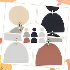 3 Pairs 3 Style Polymer Clay Dangle Stud Earrings with 316 Surgical Stainless Steel Pins&nbsp;EJEW-AN0004-28