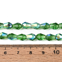 Transparent Electroplate Glass Beads Strands&nbsp;EGLA-N023-6x8mm-A09