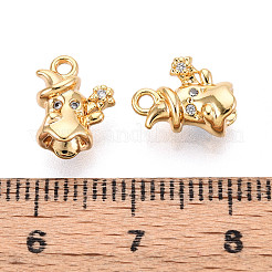 Brass Micro Pave Cubic Zirconia Charms&nbsp;KK-N263-69G