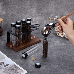 ABS Coffee Bean Storage Tubes with Walnut Wood Stand & Hopper&nbsp;AJEW-WH0596-606