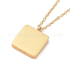 Synthetic Shell Square with Heart Pendant Necklace&nbsp;NJEW-A004-21G