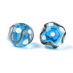 Handmade Gold Sand Lampwork Beads&nbsp;LAMP-N038-01B