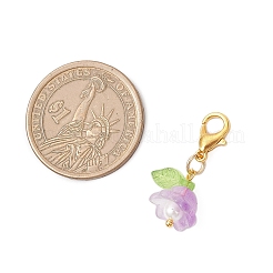 Transparent Two Tone Spray Painted Glass Flower Pendant Decorations&nbsp;HJEW-MZ00325