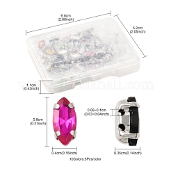 80Pcs 10 Colors Sew on Rhinestone&nbsp;RGLA-FS0001-18