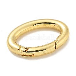 Rack Plating Brass Springs Gate Rings&nbsp;KK-L224-090G