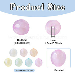 350Pcs 7 Colors Translucent Acrylic Beads&nbsp;TACR-TA0001-17