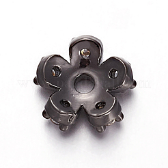 Brass Micro Pave Cubic Zirconia Bead Cap&nbsp;ZIRC-E158-10B