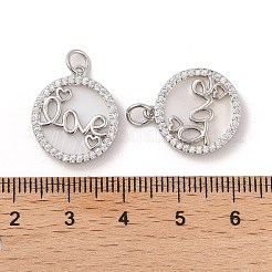 Brass Pendants Pave Shell&nbsp;KK-L208-75P