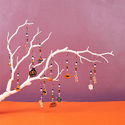 Halloween Theme Alloy Enamel Pendant Decorations&nbsp;HJEW-AB00251