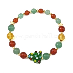Handmade Lampwork Christmas Tree Bracelets&nbsp;BJEW-TA00755