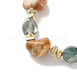 Natural Agate & Synthetic Non-magnetic Hematite Chip Beaded Necklaces&nbsp;NJEW-H047-06G