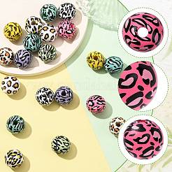 20Pcs 10 Colors Printed Wood Beads&nbsp;WOOD-FS0002-56