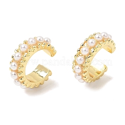 Brass ABS Plastic Pearl Cuff Earrings for Women&nbsp;PL-CBA43D6-03G