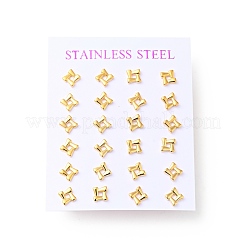 304 Stainless Steel Tiny Rhombus Stud Earrings with 316 Stainless Steel Pins for Women&nbsp;EJEW-J043-12G