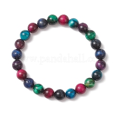 Natural Tiger Eye Beaded Stretch Bracelets for Women Men&nbsp;BJEW-JB13464