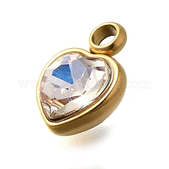 304 Stainless Steel with Rhinestone Pendants&nbsp;STAS-Q346-01G-04