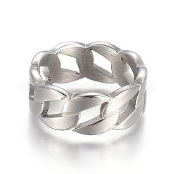 Tarnish Resistant Unisex 304 Stainless Steel Finger Rings&nbsp;RJEW-I064-28B-P-17mm