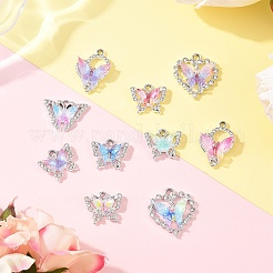 10Pcs 10 Styles Alloy with Rhinestone Pendants&nbsp;FIND-YW0009-49